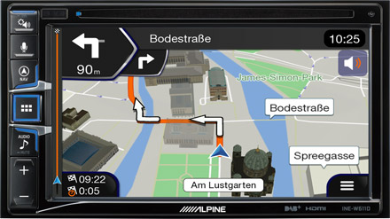 Built-in Navigation with TomTom Maps - INE-W611DU
